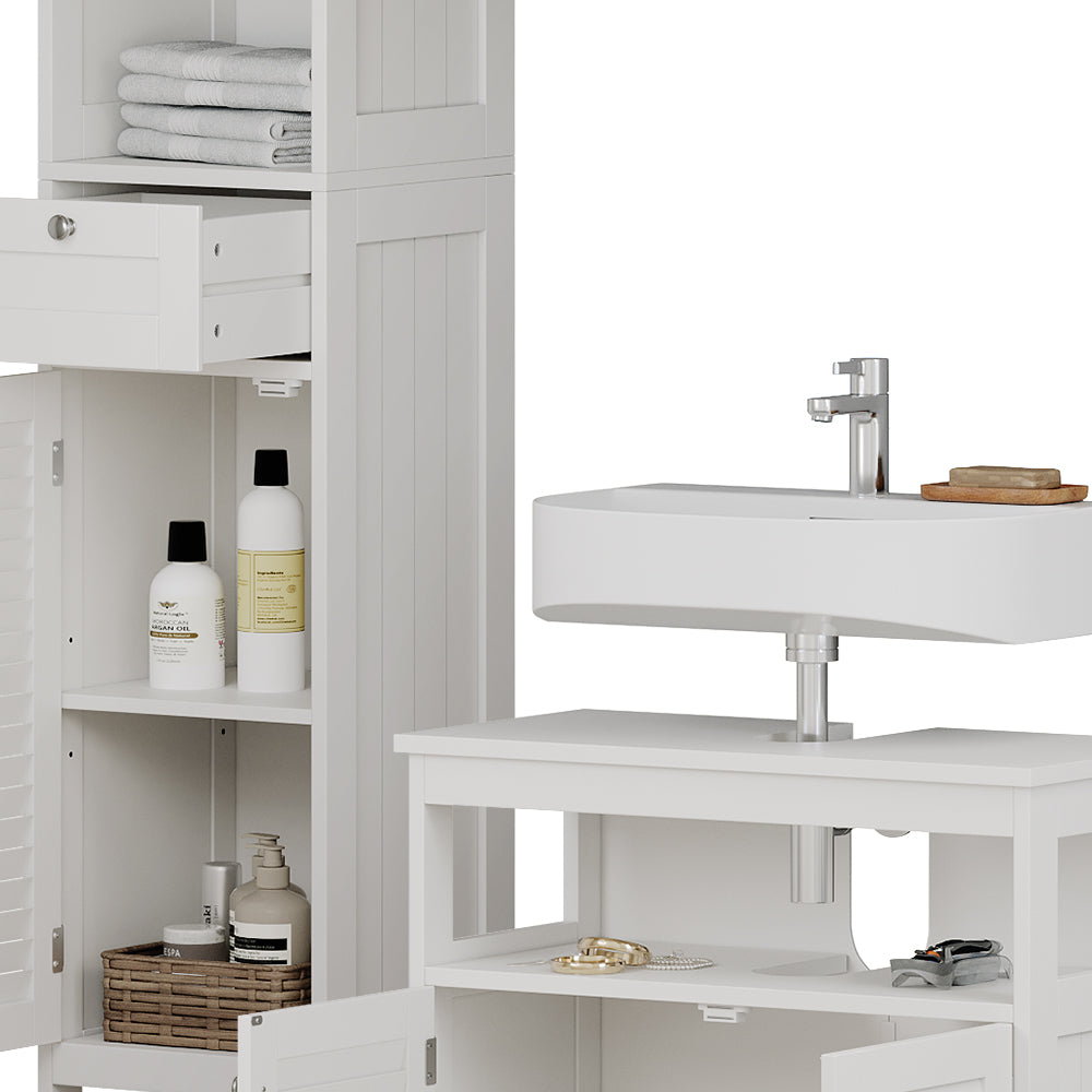 Vicco Set di mobili da bagno Bianco 3 pezzi, opzione 2