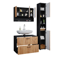 Vicco Set mobili bagno Quercia dorata/antracite 3 pezzi, base 80 cm