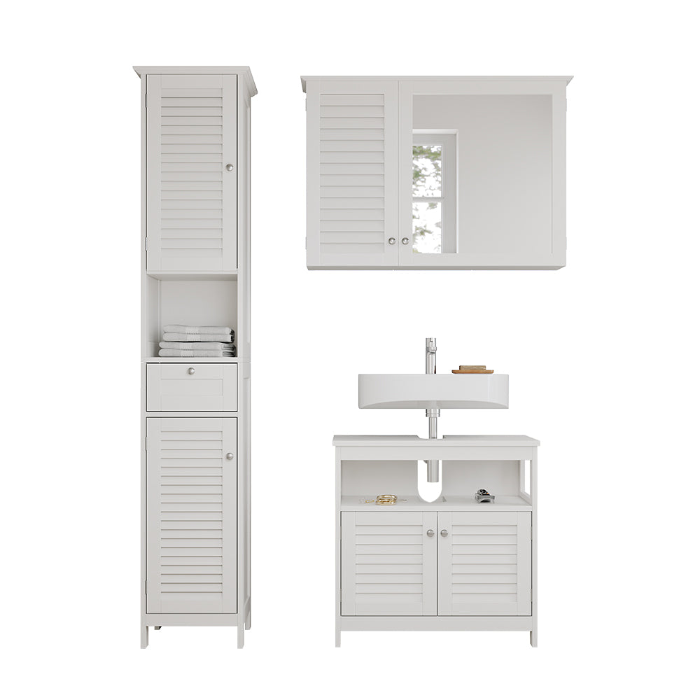 Vicco Set di mobili da bagno Bianco 3 pezzi, opzione 2