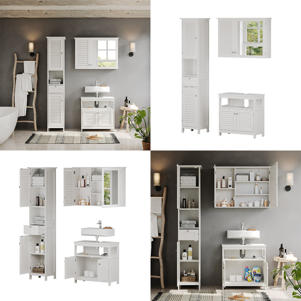 Vicco Set di mobili da bagno Bianco 3 pezzi, opzione 2