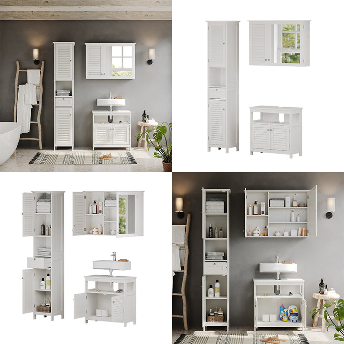 Vicco Set di mobili da bagno Bianco 3 pezzi, opzione 2