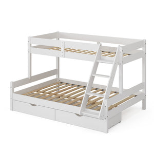 Vitalispa Letto a castello Bianco 140x200 / 90x200 cm con cassetti