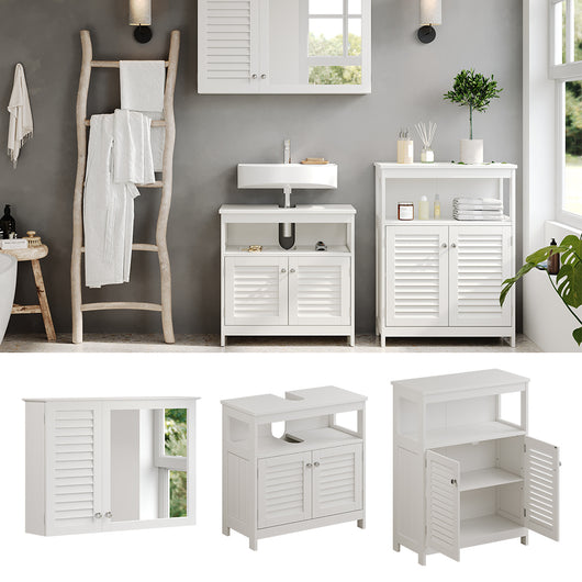 Vicco Set di mobili da bagno Bianco 3 pezzi, opzione 3