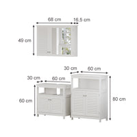 Vicco Set di mobili da bagno Bianco 3 pezzi, opzione 3