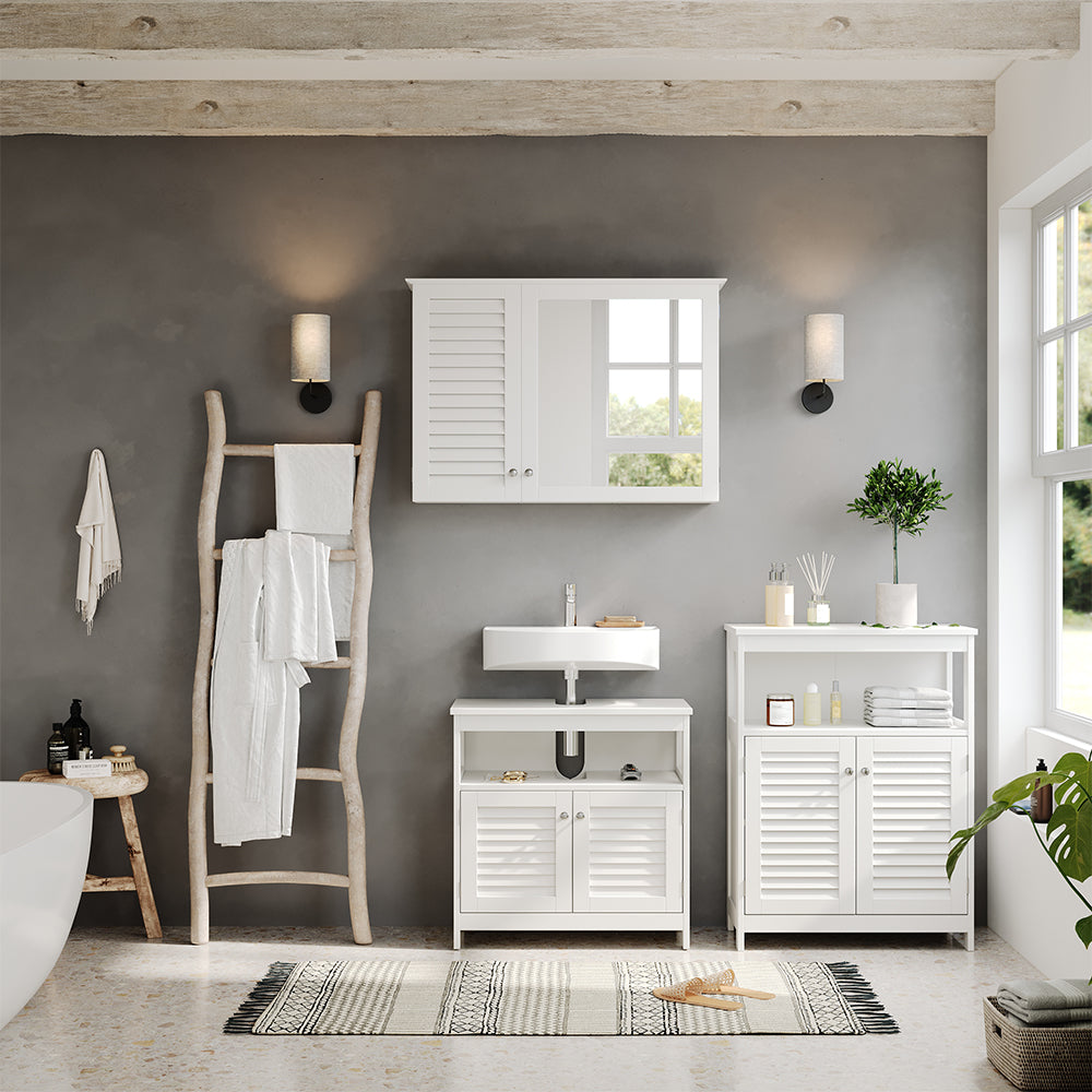 Vicco Set di mobili da bagno Bianco 3 pezzi, opzione 3