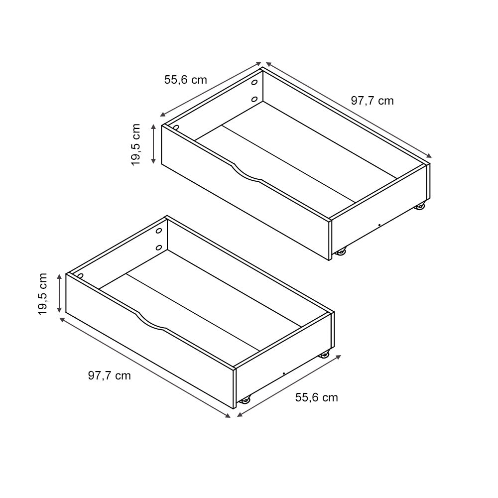 Vitalispa Cassetto rotante Marrone 97.7 x 55.6 cm Set di 2