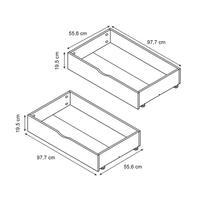 Vitalispa Cassetto rotante Marrone 97.7 x 55.6 cm Set di 2
