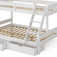 Vitalispa Letto a castello Bianco 140x200 / 90x200 cm con cassetti