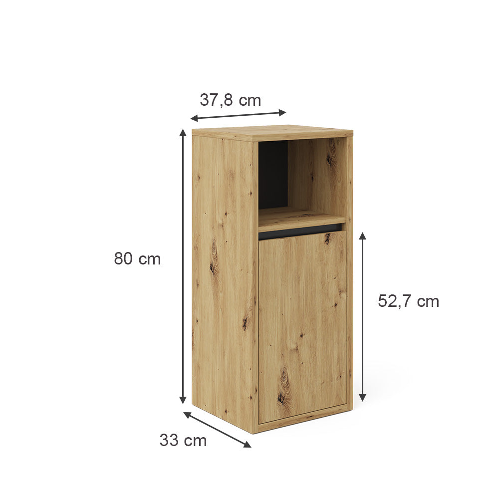 Vicco Mobiletto bagno Rovere artigianale 33 x 80 cm