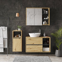 Vicco Mobiletto bagno Rovere artigianale 33 x 80 cm