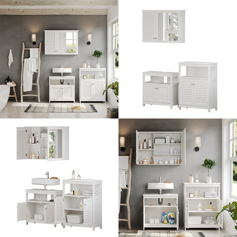 Vicco Set di mobili da bagno Bianco 3 pezzi, opzione 3