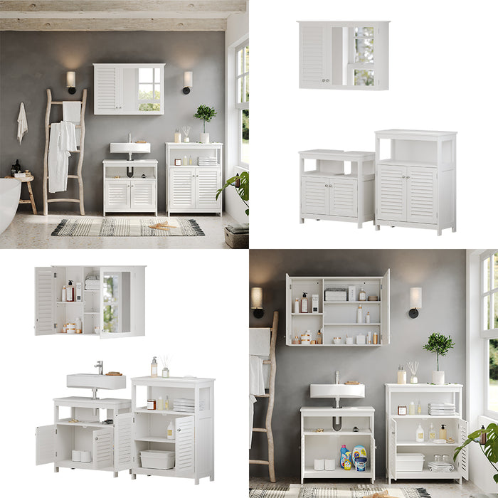 Vicco Set di mobili da bagno Bianco 3 pezzi, opzione 3