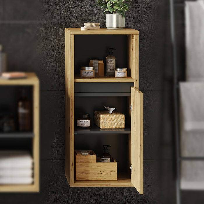 Vicco Mobiletto bagno Rovere artigianale 33 x 80 cm