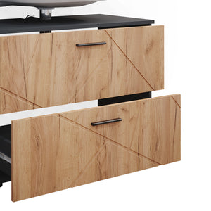 Vicco Set mobili bagno Quercia dorata/antracite 2 parti, mobile base 80 cm
