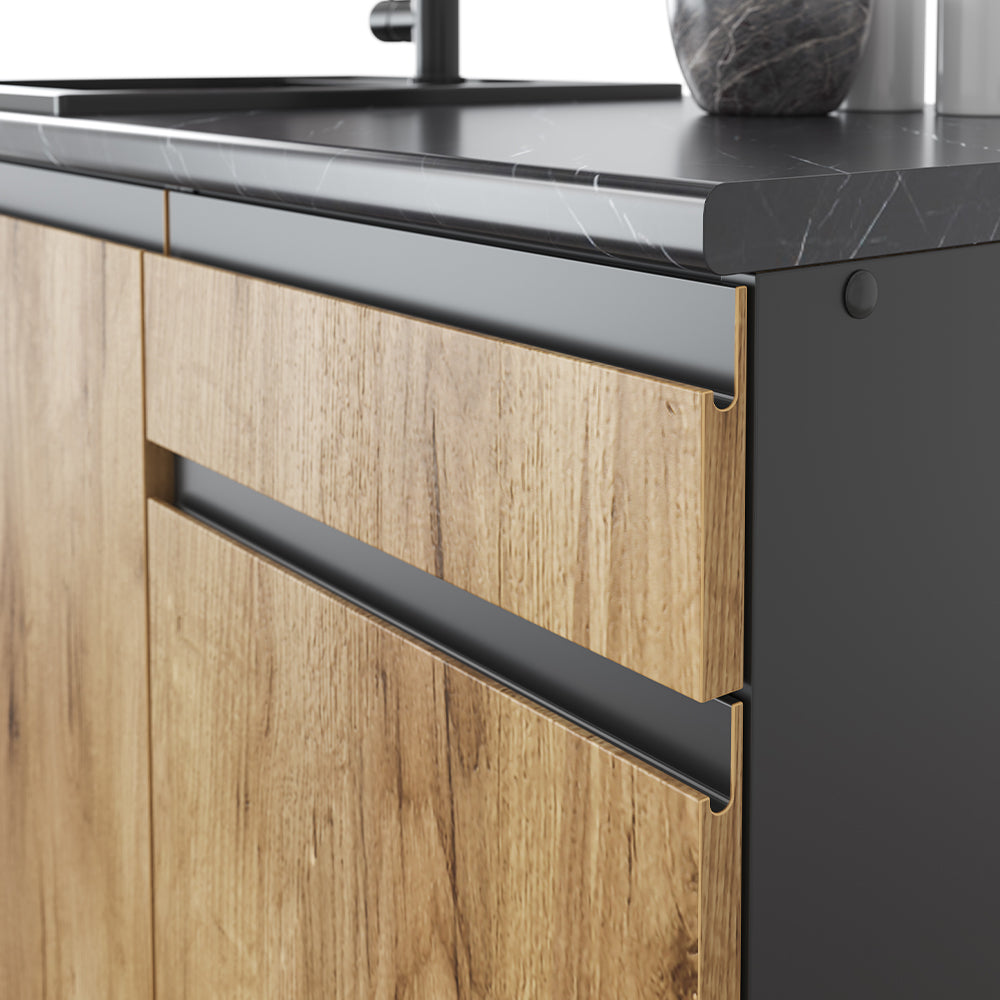 Vicco Cucina componibile Quercia dorata/antracite 240 cm