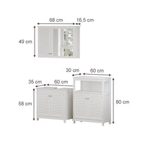 Vicco Set di mobili da bagno Bianco 3 parti, opzione 6