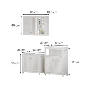 Vicco Set di mobili da bagno Bianco 3 parti, opzione 6