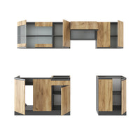 Vicco Cucina componibile Quercia dorata/antracite 240 cm