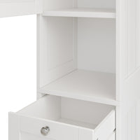 Vicco Armadio per il bagno Bianco 32 x 170 cm con ante, cassetto e vano a giorno