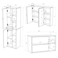Vicco Set di mobili da bagno Antracite 3 parti