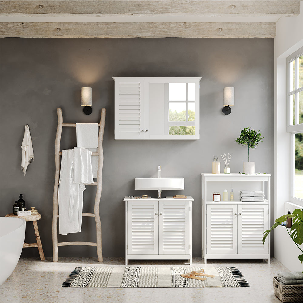 Vicco Set di mobili da bagno Bianco 3 parti, opzione 6