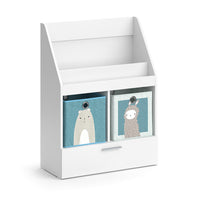 Vicco Libreria bambini Bianco 31.2 x 96.2 cm con cassetto e 2 scatole pieghevoli opt.1