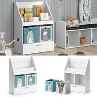 Vicco Libreria bambini Bianco 31.2 x 96.2 cm con cassetto e 2 scatole pieghevoli opt.1