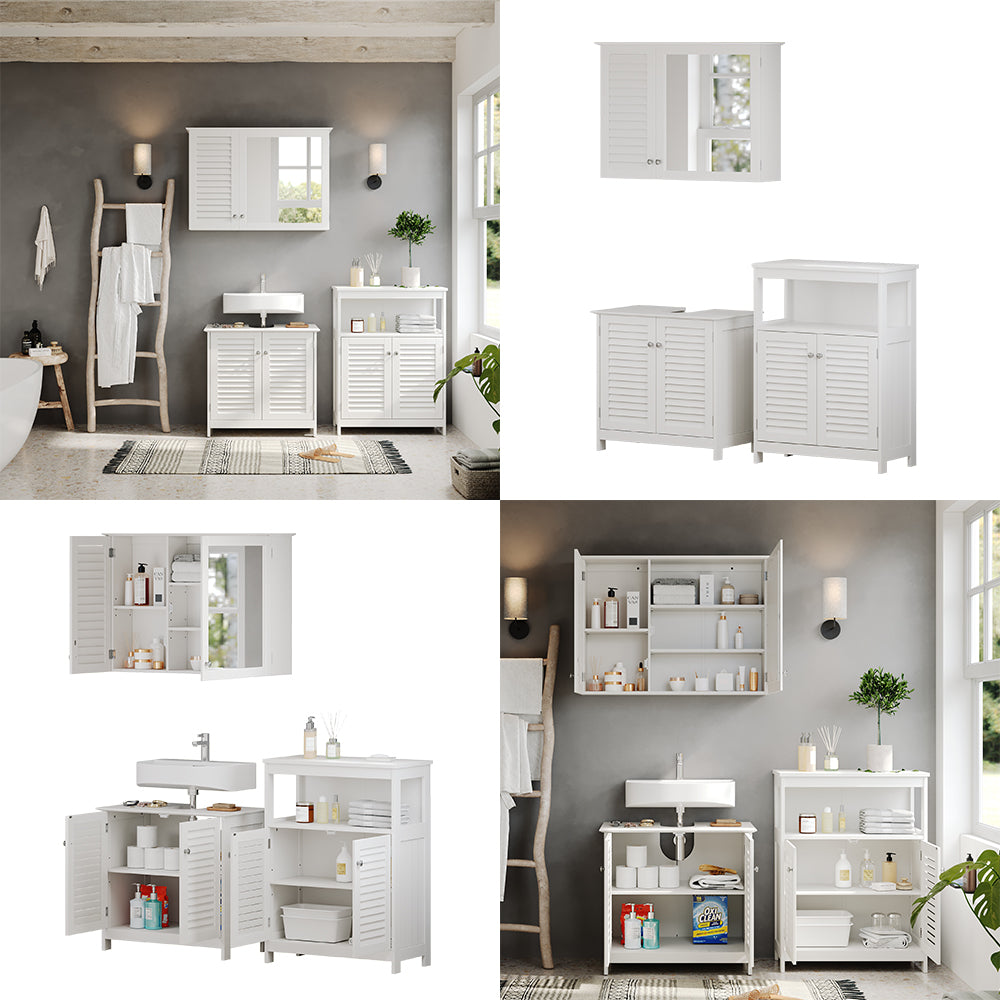 Vicco Set di mobili da bagno Bianco 3 parti, opzione 6