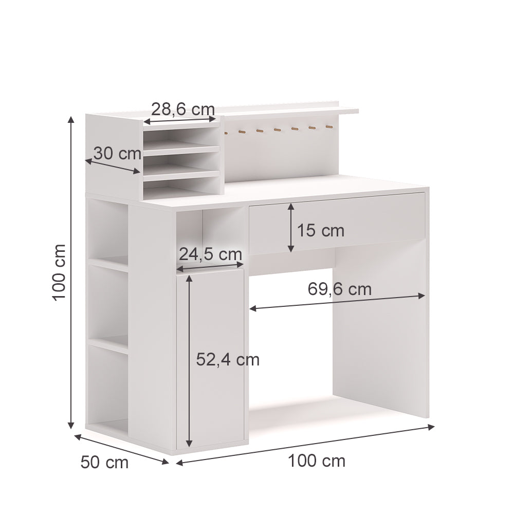 Vicco Scrivania Bianco 100 x 50 cm