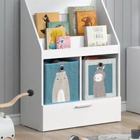 Vicco Libreria bambini Bianco 31.2 x 96.2 cm con cassetto e 2 scatole pieghevoli opt.1