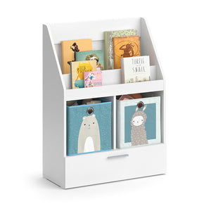 Vicco Libreria bambini Bianco 31.2 x 96.2 cm con cassetto e 2 scatole pieghevoli opt.1