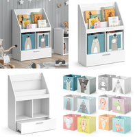 Vicco Libreria bambini Bianco 31.2 x 96.2 cm con cassetto e 2 scatole pieghevoli opt.1