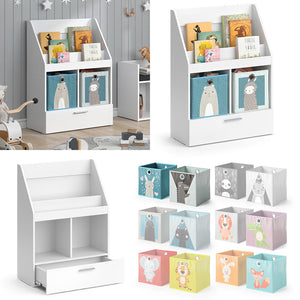 Vicco Libreria bambini Bianco 31.2 x 96.2 cm con cassetto e 2 scatole pieghevoli opt.1