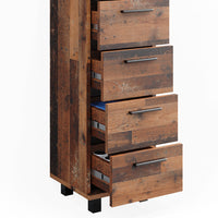 Vicco Mobiletto bagno Rovere rustico 30 x 95 cm con 5 cassetti