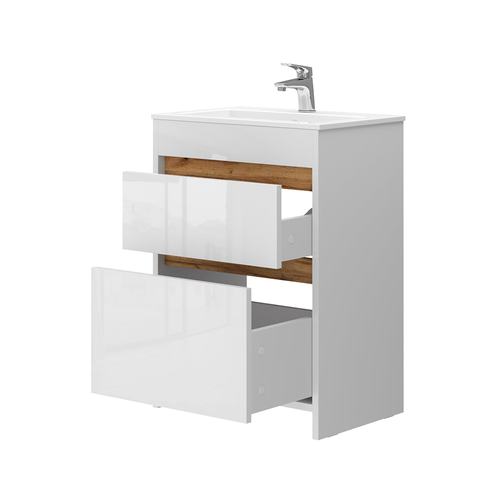 Vicco Set di mobili da bagno Bianco 2 parti, mobile base 60 cm