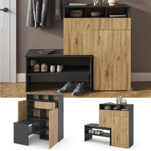 Vicco Mobile porta scarpe Grigio 124.5 x 102 cm