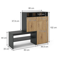 Vicco Mobile porta scarpe Grigio 124.5 x 102 cm