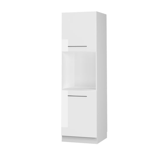 Vicco Mobile per forno da incasso Bianco lucido 60 cm con ripiano aperto