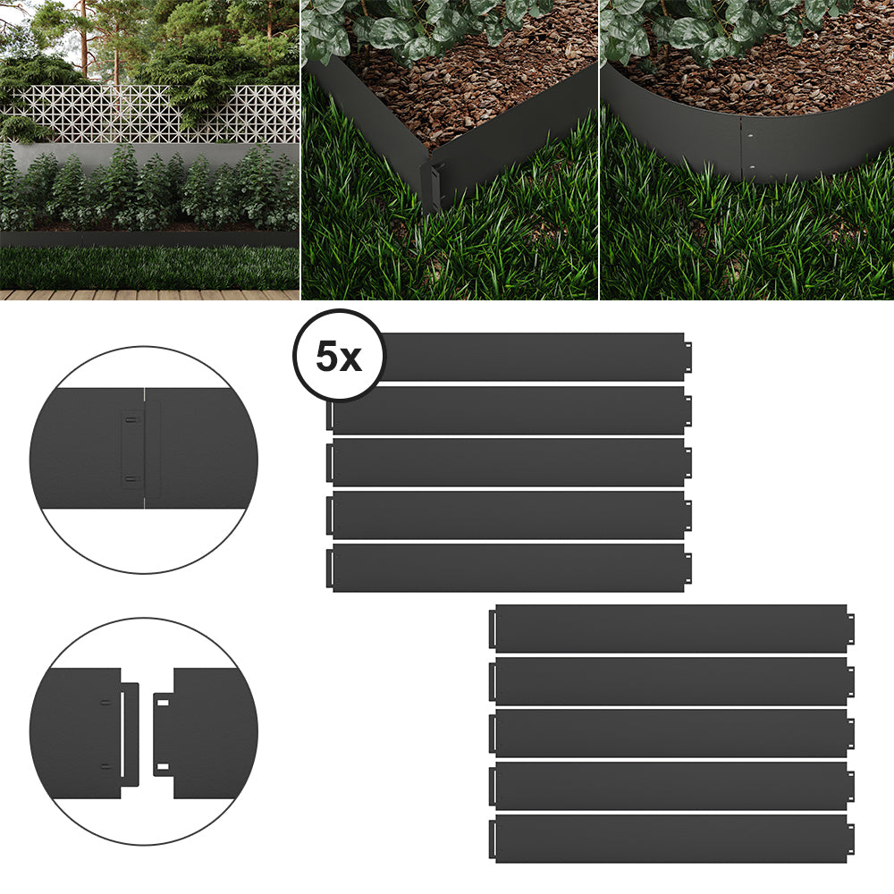 Serina Bordo del prato Antracite 100 x 14 cm 50 metri