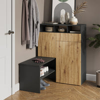 Vicco Mobile porta scarpe Grigio 124.5 x 102 cm