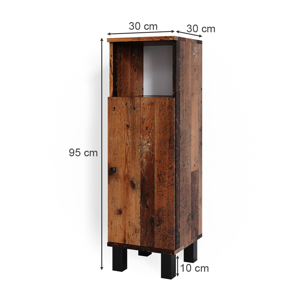 Vicco Mobiletto bagno Rovere rustico 30 x 95 cm