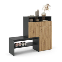 Vicco Mobile porta scarpe Grigio 124.5 x 102 cm