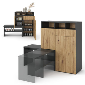 Vicco Mobile porta scarpe Grigio 124.5 x 102 cm