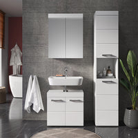 Vicco Set mobili bagno Bianco 3 parti, con colonna