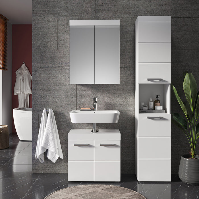 Vicco Set mobili bagno Bianco 3 parti, con colonna