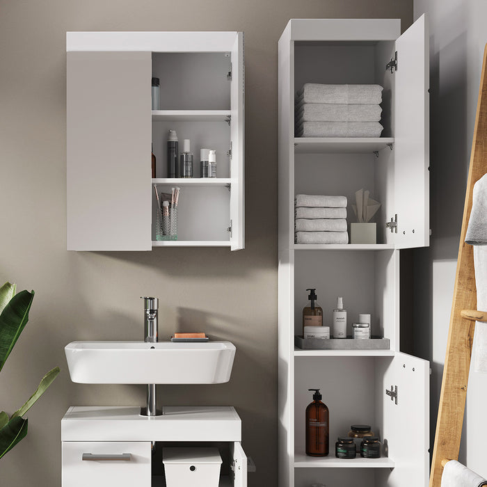 Vicco Set mobili bagno Bianco 3 parti, con colonna