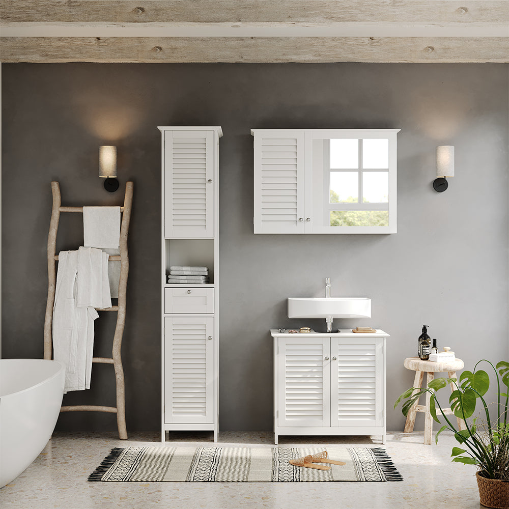 Vicco Set di mobili da bagno Bianco 3 pezzi, opzione 5