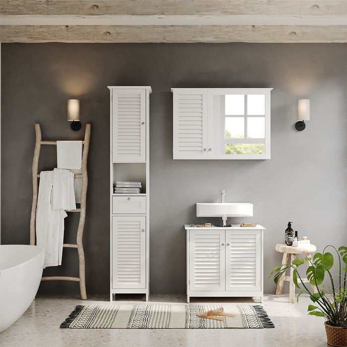 Vicco Set di mobili da bagno Bianco 3 pezzi, opzione 5