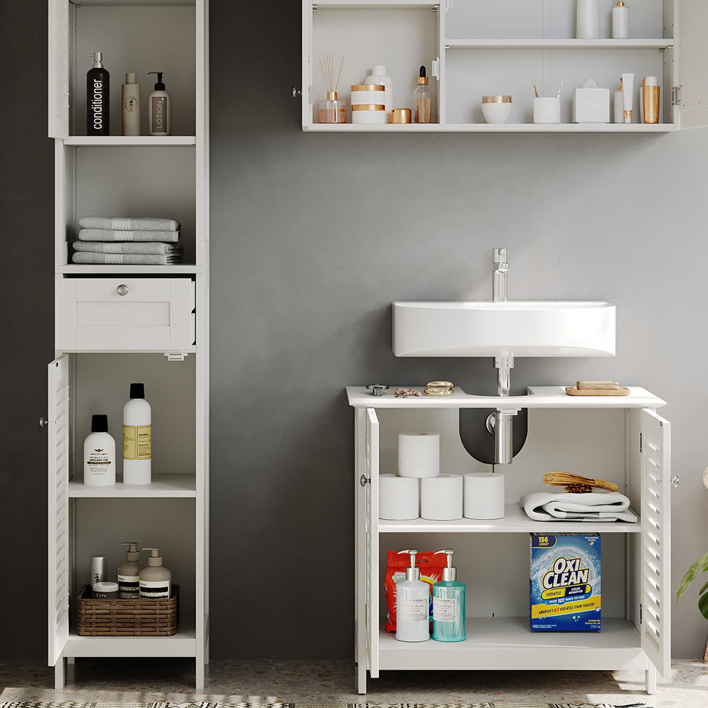 Vicco Set di mobili da bagno Bianco 3 pezzi, opzione 5