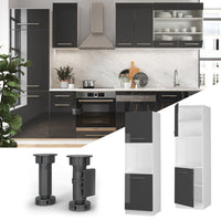 Vicco Mobile per forno da incasso Antracite lucido 60 cm con ripiano aperto